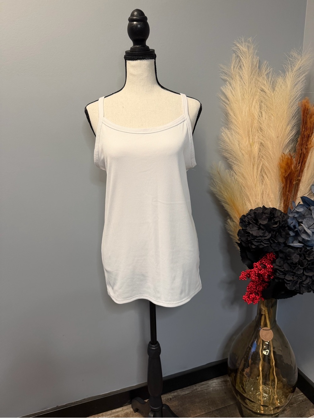 Women’s White Double-Strap Tank Top